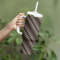 Yogyakarta Parang Batik Motifs Tumbler With Handle Indonesian Traditional Pattern