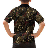 Batik Sekar Jagad Family Matching Off Shoulder Short Dress and Hawaiian Shirt Indonesian Traditional Pattern LT01 - Polynesian Pride