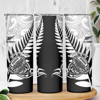 New Zealand Silver Fern Rugby Skinny Tumbler Aotearoa Maori Black Version LT01 - Polynesian Pride
