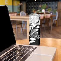 New Zealand Silver Fern Rugby Skinny Tumbler Aotearoa Maori Black Version LT01 - Polynesian Pride