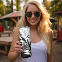 New Zealand Silver Fern Rugby Skinny Tumbler Aotearoa Maori Black Version LT01 - Polynesian Pride