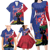 Personalised Haiti Le Marron Inconnu Family Matching Long Sleeve Bodycon Dress and Hawaiian Shirt Dashiki Mix Polynesian Pattern LT01 - Polynesian Pride