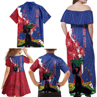 Personalised Haiti Le Marron Inconnu Family Matching Off Shoulder Maxi Dress and Hawaiian Shirt Dashiki Mix Polynesian Pattern LT01 - Polynesian Pride