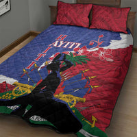Haiti Le Marron Inconnu Quilt Bed Set Dashiki Mix Polynesian Pattern
