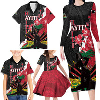 Personalised Ayiti Neg Marron Family Matching Long Sleeve Bodycon Dress and Hawaiian Shirt Dashiki Mix Polynesian Pattern LT01 - Polynesian Pride