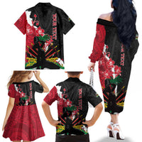 Personalised Ayiti Neg Marron Family Matching Off The Shoulder Long Sleeve Dress and Hawaiian Shirt Dashiki Mix Polynesian Pattern LT01 - Polynesian Pride