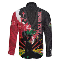 Personalised Ayiti Neg Marron Family Matching Off The Shoulder Long Sleeve Dress and Hawaiian Shirt Dashiki Mix Polynesian Pattern LT01 - Polynesian Pride