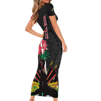 Personalised Ayiti Neg Marron Family Matching Short Sleeve Bodycon Dress and Hawaiian Shirt Dashiki Mix Polynesian Pattern LT01 - Polynesian Pride