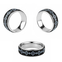 Blue Niho Taniwha Mix Poutama Classic Ring Unique Taniko Aotearoa - Polynesian Pride
