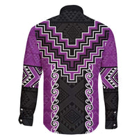Purple Niho Taniwha Mix Poutama Family Matching Puletasi and Hawaiian Shirt Unique Taniko Aotearoa LT01 - Polynesian Pride