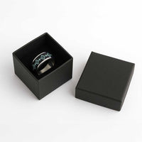 Teal Niho Taniwha Mix Poutama Classic Ring Unique Taniko Aotearoa - Polynesian Pride