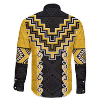 Yellow Niho Taniwha Mix Poutama Family Matching Puletasi and Hawaiian Shirt Unique Taniko Aotearoa LT01 - Polynesian Pride