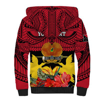 Personalised Papua New Guinea Sherpa Hoodie Bird Of Paradise Mix Polynesian Pattern LT01 - Polynesian Pride