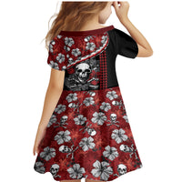Hawaii Halloween Family Matching Mermaid Dress and Hawaiian Shirt Hibiscus Skull Kakau Pattern LT01 - Polynesian Pride