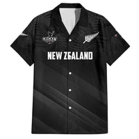 Custom New Zealand Cricket Family Matching Off Shoulder Maxi Dress and Hawaiian Shirt Aotearoa Black Cap Come On LT01 Dad's Shirt - Short Sleeve Black - Polynesian Pride