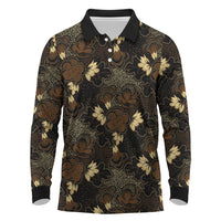 Javanese Batik Semen Long Sleeve Polo Shirt Indonesian Traditional Pattern