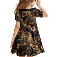 Batik Pedalaman Semen Lereng Style Family Matching Off The Shoulder Long Sleeve Dress and Hawaiian Shirt Indonesian Traditional Pattern LT01 - Polynesian Pride