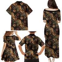 Batik Pedalaman Semen Lereng Style Family Matching Puletasi and Hawaiian Shirt Indonesian Traditional Pattern LT01 - Polynesian Pride