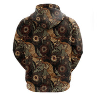 Batik Pedalaman Semen Lereng Style Zip Hoodie Indonesian Traditional Pattern