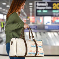 Beige Hawaii Lei Seashells Starfish Travel Bag Sandy Sylized - Polynesian Pride