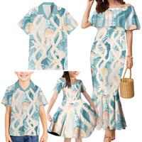 Hawaii Lei Seashells Starfish Family Matching Mermaid Dress and Hawaiian Shirt Fresh Summer Vibe LT01 - Polynesian Pride