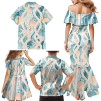 Hawaii Lei Seashells Starfish Family Matching Mermaid Dress and Hawaiian Shirt Fresh Summer Vibe LT01 - Polynesian Pride