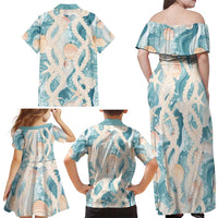 Hawaii Lei Seashells Starfish Family Matching Off Shoulder Maxi Dress and Hawaiian Shirt Fresh Summer Vibe LT01 - Polynesian Pride