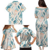 Hawaii Lei Seashells Starfish Family Matching Puletasi and Hawaiian Shirt Fresh Summer Vibe LT01 - Polynesian Pride