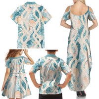 Hawaii Lei Seashells Starfish Family Matching Summer Maxi Dress and Hawaiian Shirt Fresh Summer Vibe LT01 - Polynesian Pride