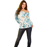 Hawaii Lei Seashells Starfish Off Shoulder Sweater Fresh Summer Vibe - Polynesian Pride