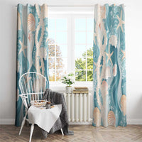 Hawaii Lei Seashells Starfish Window Curtain Fresh Summer Vibe - Polynesian Pride
