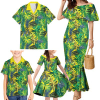 Hawaii Summer Tropical Leaves Family Matching Mermaid Dress and Hawaiian Shirt LT01 - Polynesian Pride