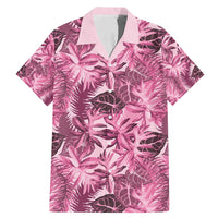 Hawaii Pink Tropical Leaves Family Matching Mermaid Dress and Hawaiian Shirt LT01 Dad's Shirt - Short Sleeve Pink - Polynesian Pride