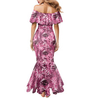 Hawaii Pink Tropical Leaves Family Matching Mermaid Dress and Hawaiian Shirt LT01 - Polynesian Pride