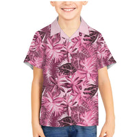 Hawaii Pink Tropical Leaves Family Matching Mermaid Dress and Hawaiian Shirt LT01 Son's Shirt Pink - Polynesian Pride