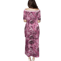 Hawaii Pink Tropical Leaves Family Matching Puletasi and Hawaiian Shirt LT01 - Polynesian Pride