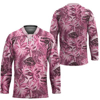 Hawaii Pink Tropical Leaves Hockey Jersey - Polynesian Pride