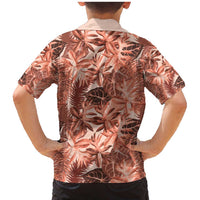 Hawaii Red Brown Tropical Leaves Family Matching Mermaid Dress and Hawaiian Shirt LT01 - Polynesian Pride
