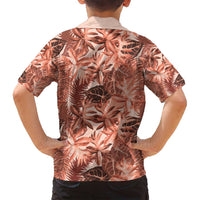 Hawaii Red Brown Tropical Leaves Family Matching Summer Maxi Dress and Hawaiian Shirt LT01 - Polynesian Pride