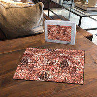 Hawaii Red Brown Tropical Leaves Puzzle - Polynesian Pride