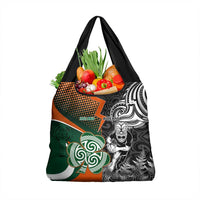 New Zealand and Ireland Rugby Grocery Bag Silver Fern With Shamrock 2023 World Cup LT01 1-pack One Size Art - Polynesian Pride