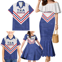 Custom Toa Samoa Rugby Family Matching Mermaid Dress and Hawaiian Shirt 1992-1993 Special Edition LT01 - Polynesian Pride