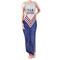 Custom Toa Samoa Rugby Family Matching Tank Maxi Dress and Hawaiian Shirt 1992-1993 Special Edition LT01 Mom's Dress Blue - Polynesian Pride