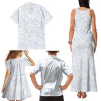 Plumeria Floral White Sunday Family Matching Tank Maxi Dress and Hawaiian Shirt LT01 - Polynesian Pride