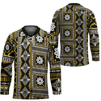 Fiji Masi Tapa Pattern Yellow Hockey Jersey - Polynesian Pride
