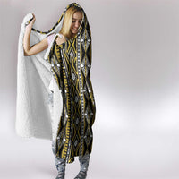 Fiji Masi Tapa Pattern Yellow Hooded Blanket - Polynesian Pride