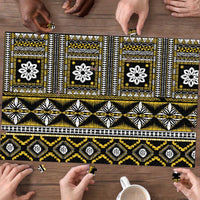 Fiji Masi Tapa Pattern Yellow Puzzle - Polynesian Pride