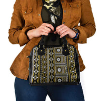 Fiji Masi Tapa Pattern Yellow Shoulder Handbag - Polynesian Pride