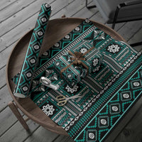 Fiji Masi Tapa Pattern Teal Wrapping Paper - Polynesian Pride
