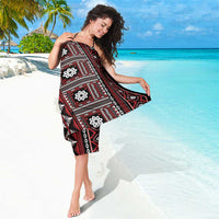 Fiji Masi Tapa Pattern Red Sarong - Polynesian Pride